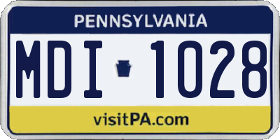 PA license plate MDI1028