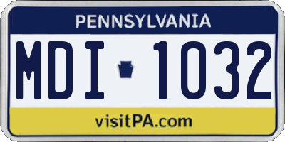 PA license plate MDI1032