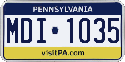 PA license plate MDI1035