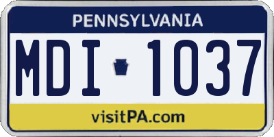 PA license plate MDI1037