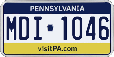 PA license plate MDI1046