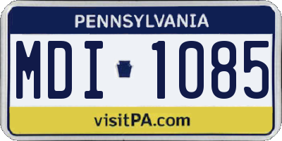PA license plate MDI1085