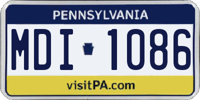 PA license plate MDI1086