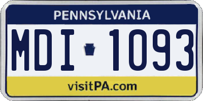 PA license plate MDI1093