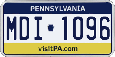 PA license plate MDI1096