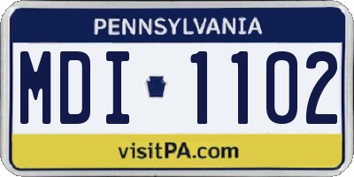 PA license plate MDI1102