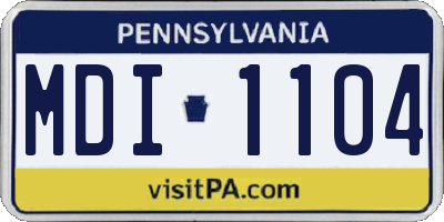 PA license plate MDI1104