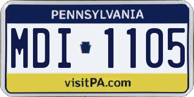 PA license plate MDI1105