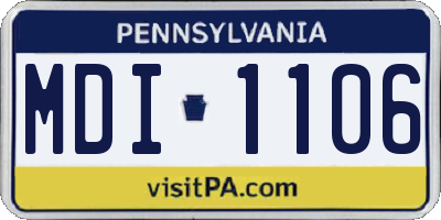 PA license plate MDI1106