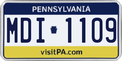 PA license plate MDI1109