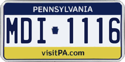 PA license plate MDI1116