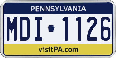 PA license plate MDI1126