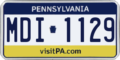 PA license plate MDI1129