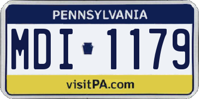 PA license plate MDI1179