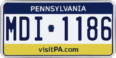 PA license plate MDI1186