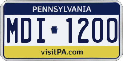PA license plate MDI1200