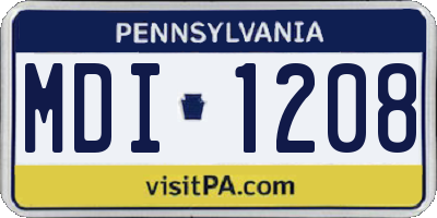 PA license plate MDI1208