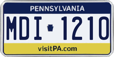 PA license plate MDI1210