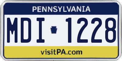 PA license plate MDI1228