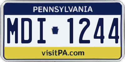 PA license plate MDI1244