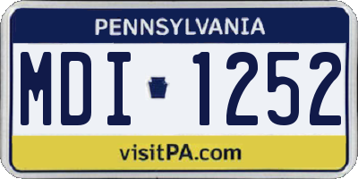 PA license plate MDI1252