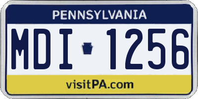 PA license plate MDI1256