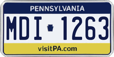PA license plate MDI1263