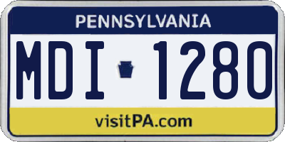 PA license plate MDI1280