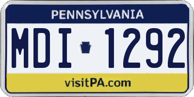 PA license plate MDI1292
