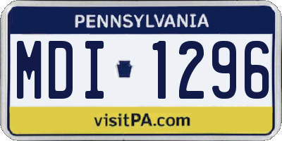 PA license plate MDI1296