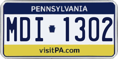 PA license plate MDI1302