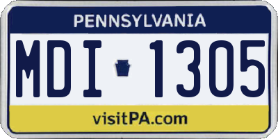 PA license plate MDI1305