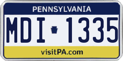 PA license plate MDI1335