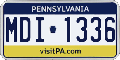 PA license plate MDI1336