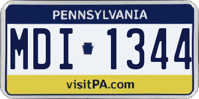 PA license plate MDI1344