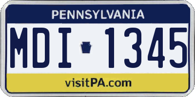PA license plate MDI1345