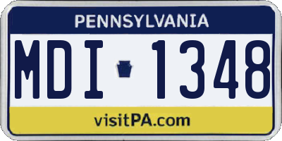 PA license plate MDI1348