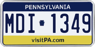 PA license plate MDI1349