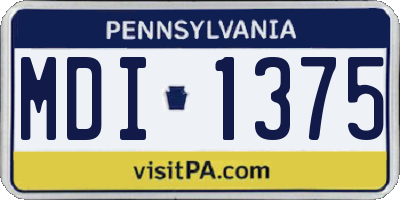 PA license plate MDI1375