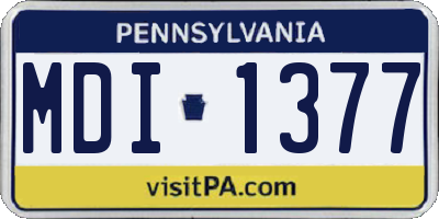 PA license plate MDI1377