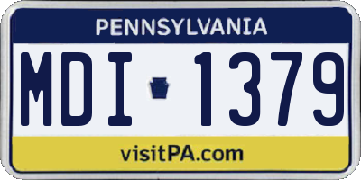 PA license plate MDI1379
