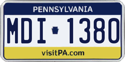 PA license plate MDI1380