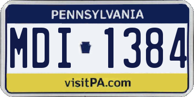 PA license plate MDI1384