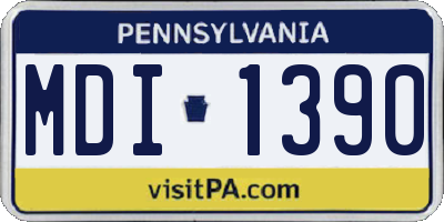 PA license plate MDI1390