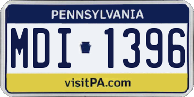 PA license plate MDI1396
