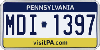 PA license plate MDI1397