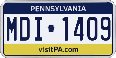 PA license plate MDI1409