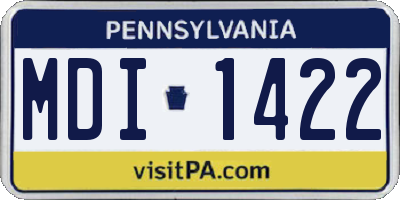 PA license plate MDI1422