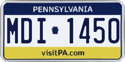 PA license plate MDI1450
