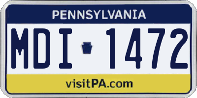 PA license plate MDI1472